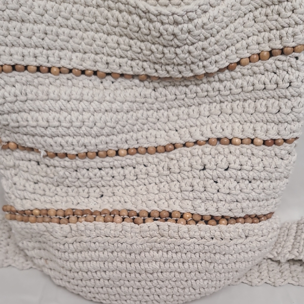 Free People Meet Me in Mallorca Cotton Crochet Beaded Crossbody Bag - Picture 3 of 5
